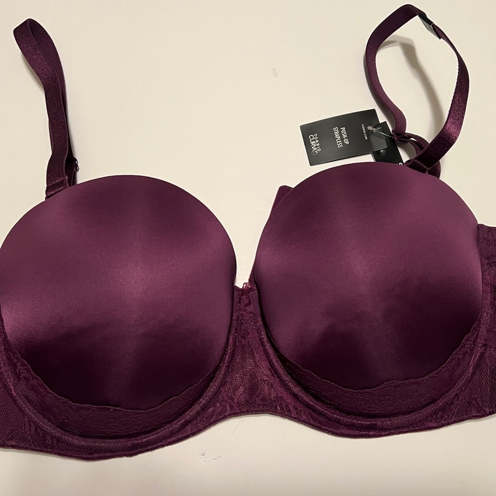 Torrid curve Deep Purple Bombshell Everyday strapless Push Up Bra
